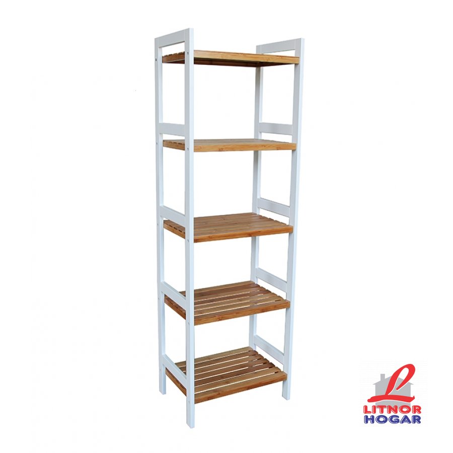 Estantería Bamboo Blco/madera | Litnor Hogar - Salto, Uruguay